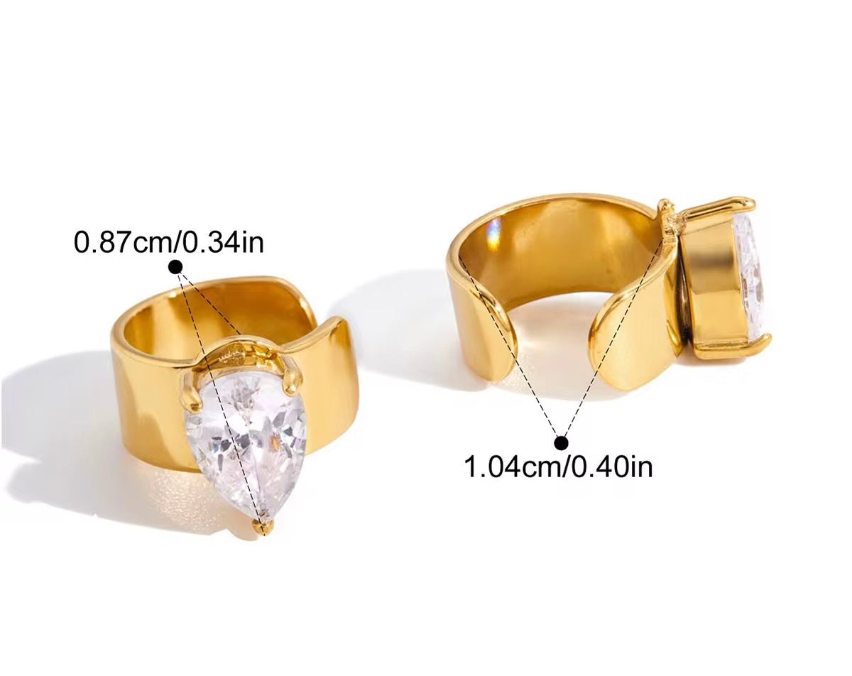 Solitaire Ear Cuff - Pair