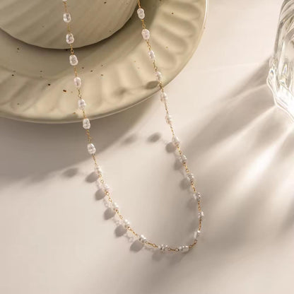 The Plain Pearl Necklace (Freshwater Pearls)