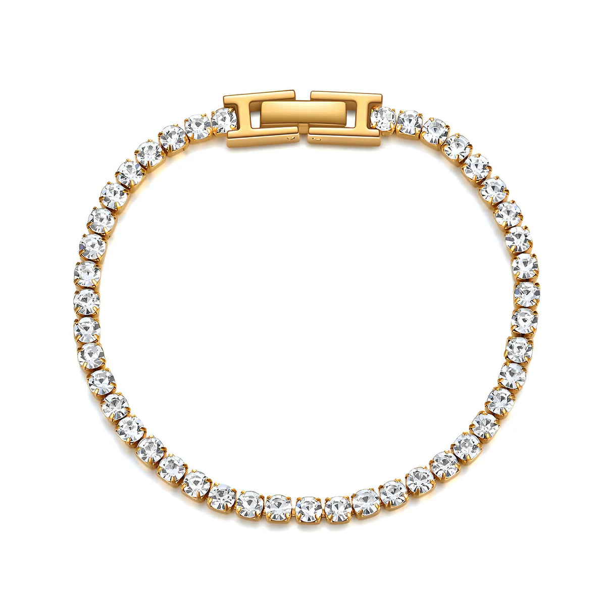 Tennis Bracelet (17cm) - Gold & Silver