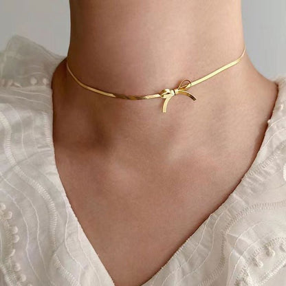 Bow Choker + Necklace