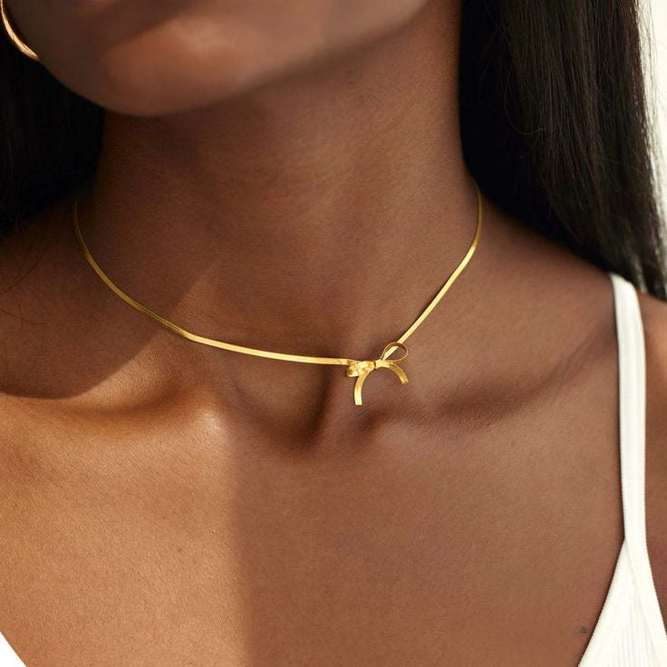 Bow Choker + Necklace